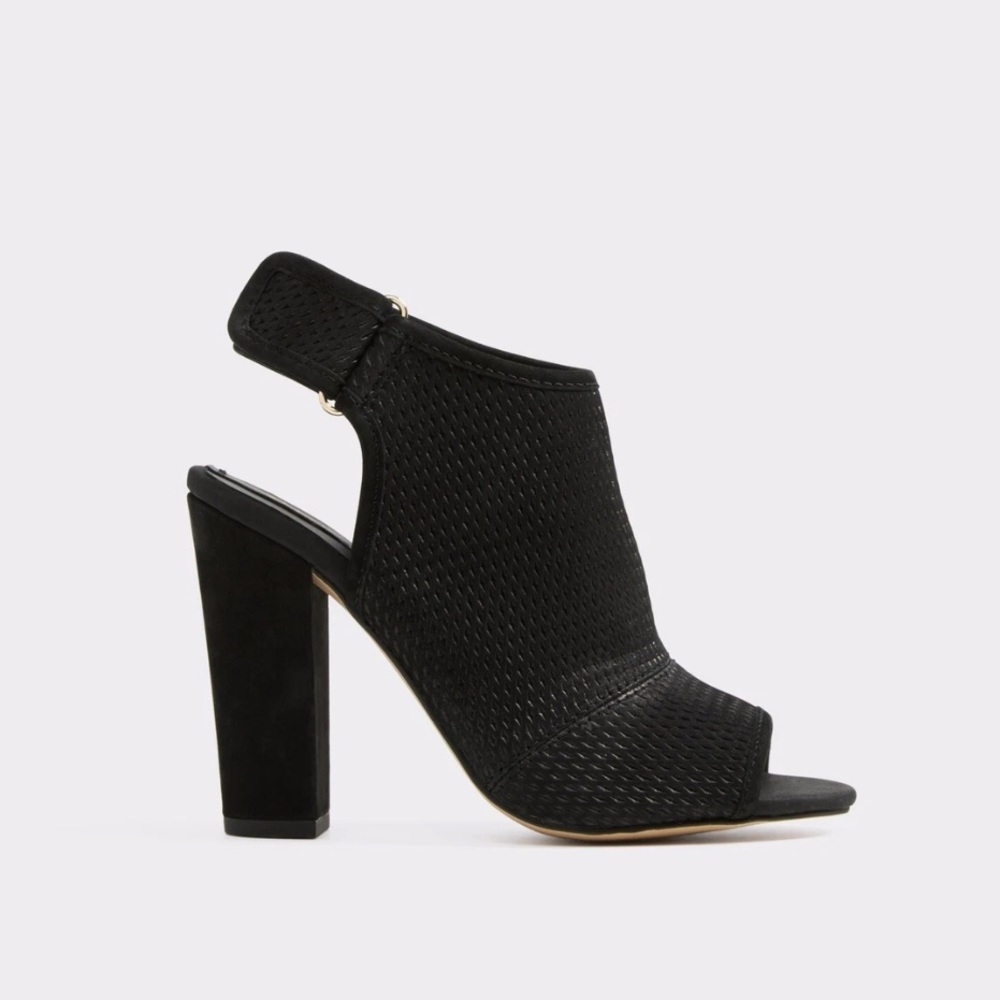 Aldo Elegant Black Mesh Heels